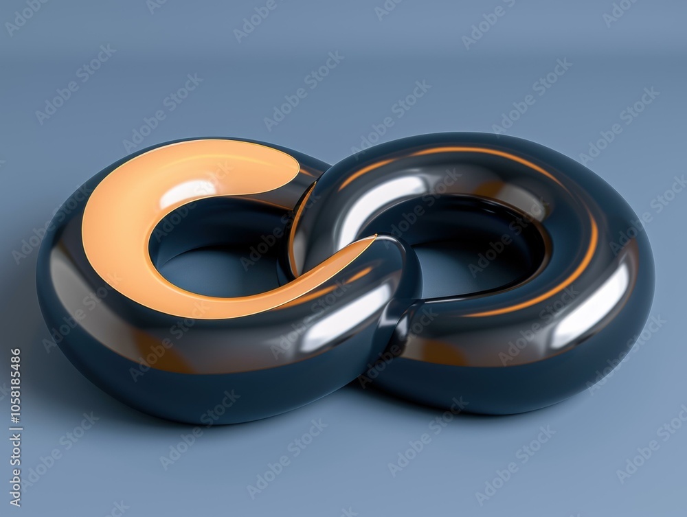 A black and orange abstract shape. AI. A black and orange abstract shape. AI.