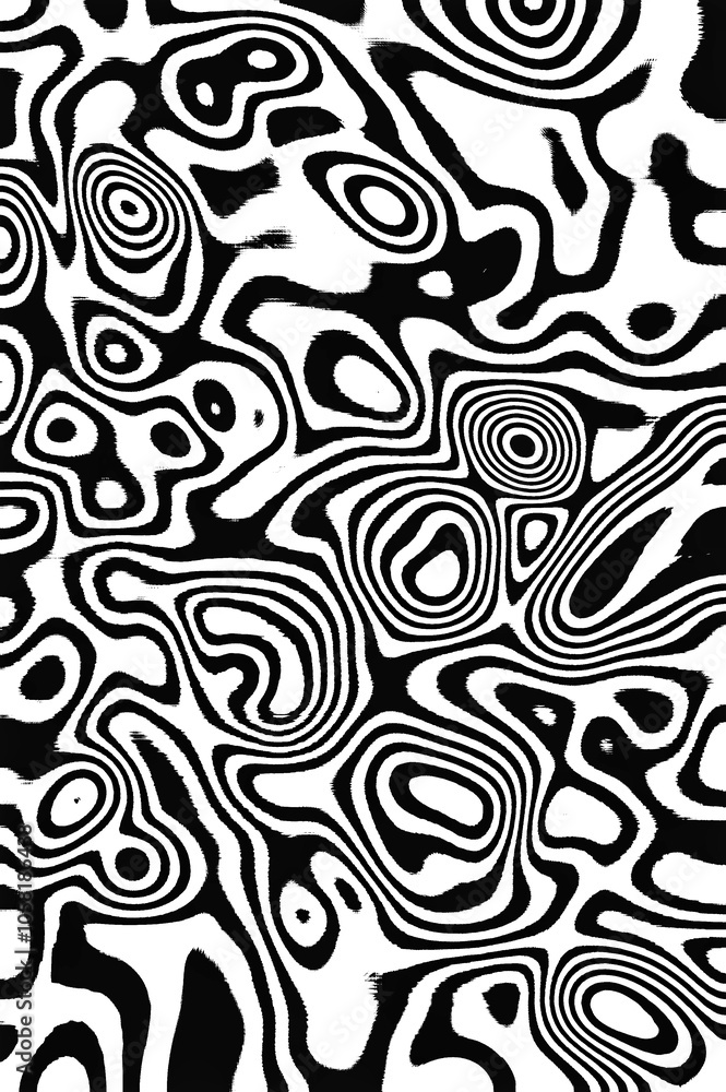 Monochrome Abstract Pattern with Dynamic Swirling Lines and Organic Shapes Creating a Bold Visual Texture Monochrome Abstract Pattern with Dynamic Swirling Lines and Organic Shapes Creating a Bold Visual Texture