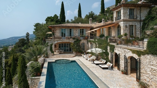 Luxury stone french house w...