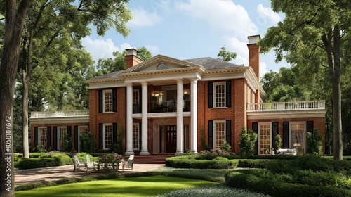 Magnificent colonial mansion with impressive facade