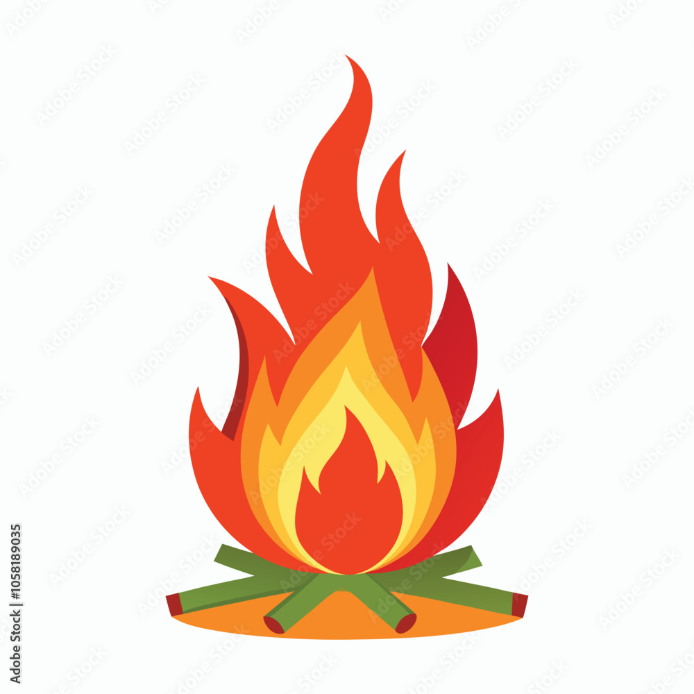 vector bonfire on white background vector bonfire on white background