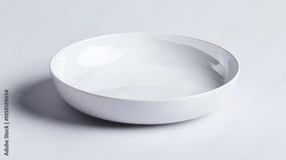 Close-up of an elegant white plate on plain white background, soft lighting for a clean, modern look, White plate, Advertising Close-up of an elegant white plate on plain white background, soft lighting for a clean, modern look, White plate, Advertising