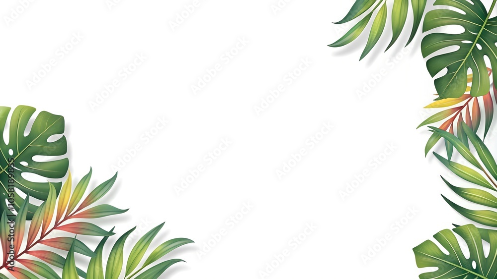 frame of tropical leaves frame of tropical leaves