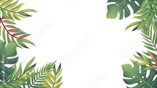 Wallpaper Mural bamboo frame with leaves Torontodigital.ca