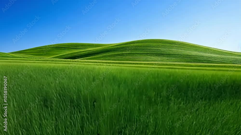 Lush green hills under a clear blue sky, showcasing a serene natural landscape. Lush green hills under a clear blue sky, showcasing a serene natural landscape.