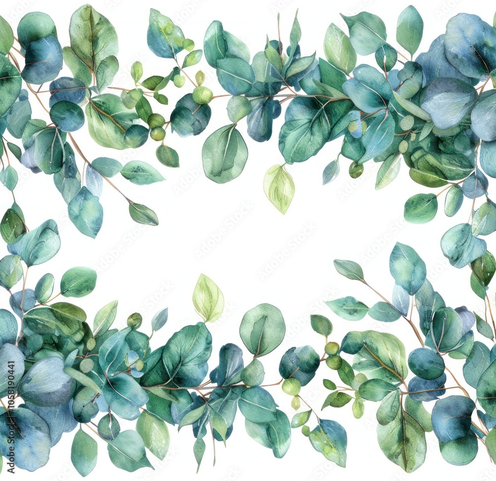 Watercolor Eucalyptus Wreath Watercolor Eucalyptus Wreath