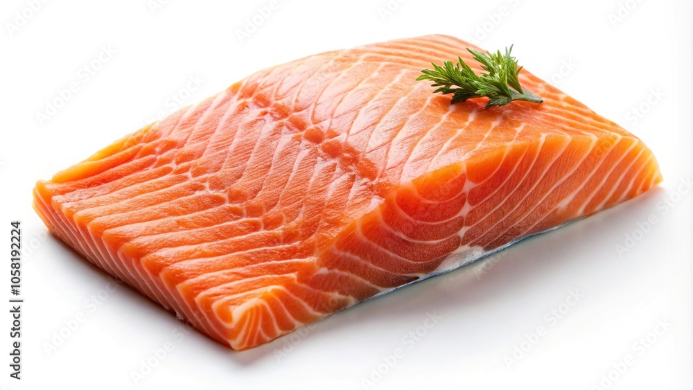 Fresh salmon fillet on a white background, kitchen, meat, fish fillet, restaurant Fresh salmon fillet on a white background, kitchen, meat, fish fillet, restaurant