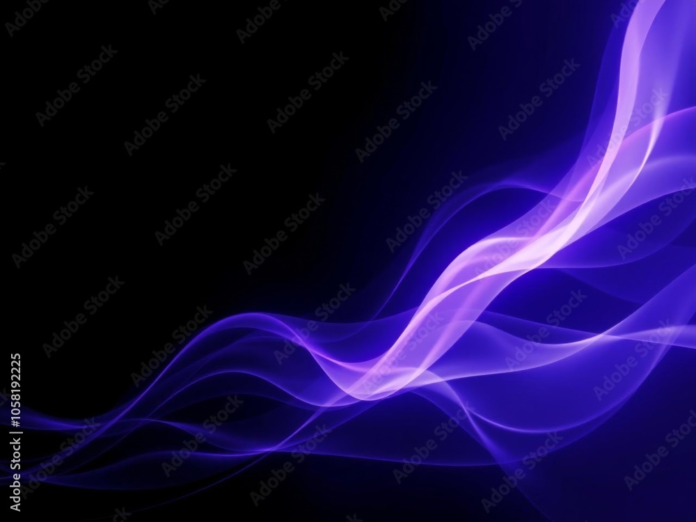 Abstract purple light waves flowing and undulating on a dark black background, creating a mesmerizing and otherworldly atmosphere, mesmerizing, dynamic, waves Abstract purple light waves flowing and undulating on a dark black background, creating a mesmerizing and otherworldly atmosphere, mesmerizing, dynamic, waves