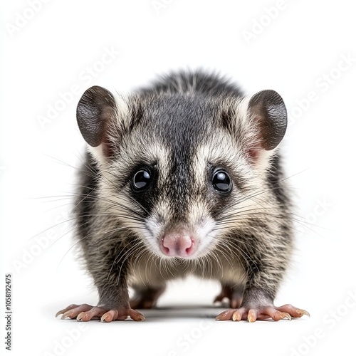 opossum isolated on white background photo