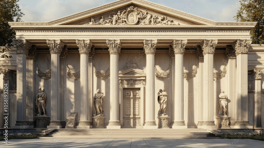 Fototapeta premium Elegant neoclassical building with grand columns