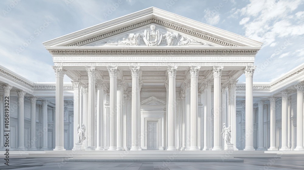 Obraz premium Elegant neoclassical building with grand columns