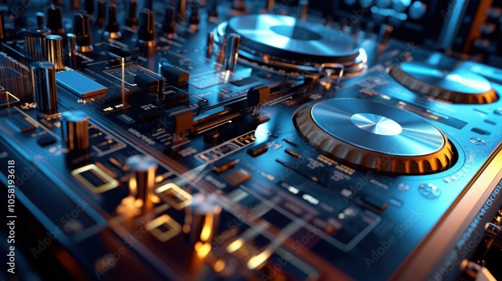 Close-Up of DJ Mixer Close-Up of DJ Mixer