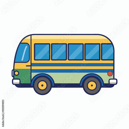 vector bus on a white background