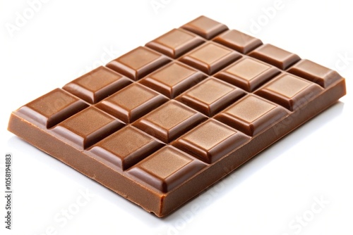 milk chocolate piece isolated on white background