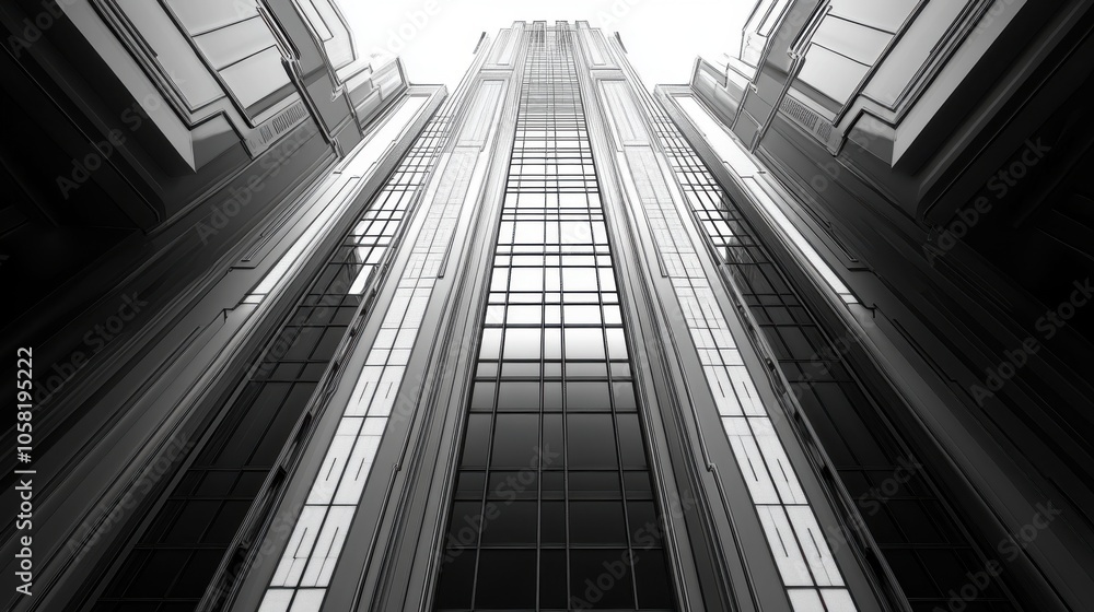 Impressive art deco skyscraper with geometric patterns Impressive art deco skyscraper with geometric patterns