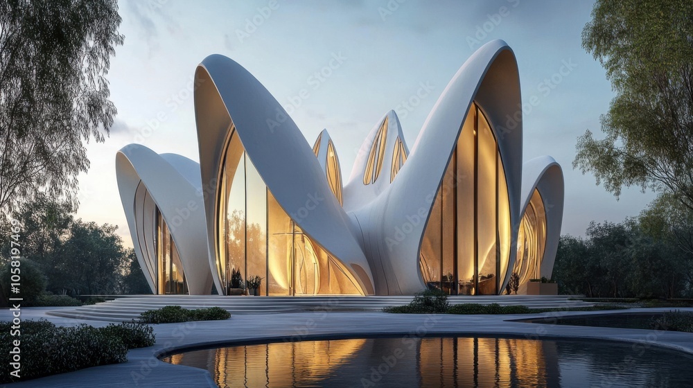 Naklejka premium Striking modern cathedral with unique architectural features