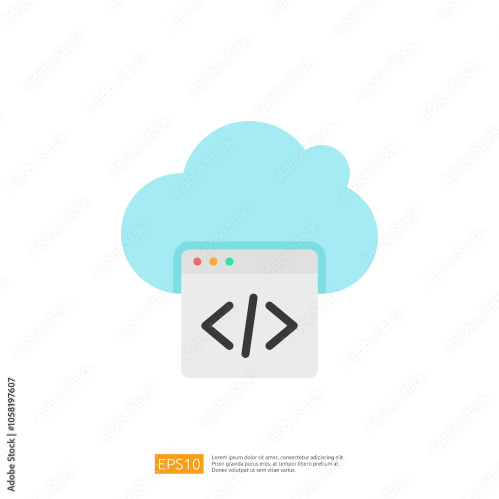 An illustration depicting cloud computing with a coding interface, symbolizing the integration of technology and programming in a cloud environment. An illustration depicting cloud computing with a coding interface, symbolizing the integration of technology and programming in a cloud environment.