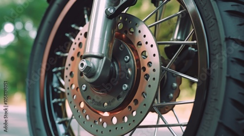 Close-up of Motorcycle Wheel