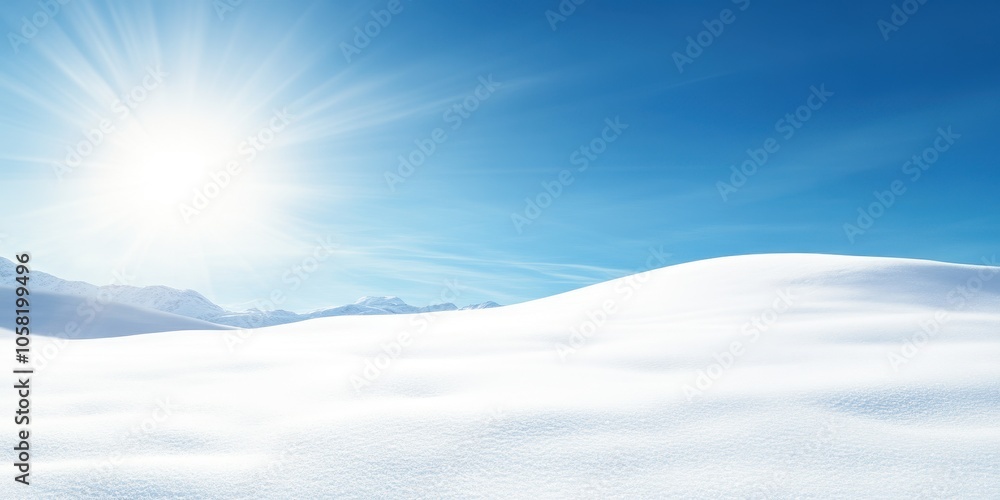 Bright Winter Landscape with Snow and Blue Sky Bright Winter Landscape with Snow and Blue Sky