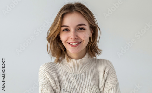 A young woman in comfortable, everyday attire showcases the casual, individual style of Western women in their teens and twenties.