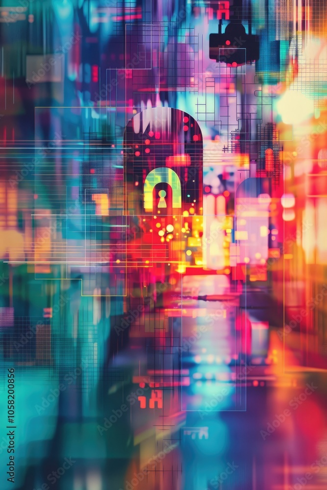 Abstract City Lights Keyhole Abstract City Lights Keyhole