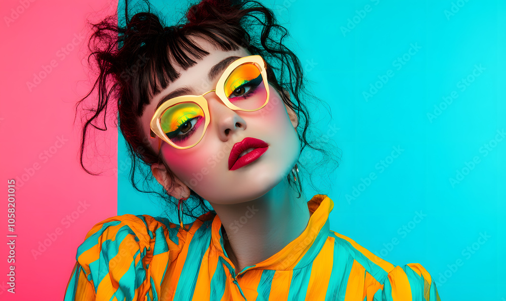 Modern Beauty Concepts: Women in Dynamic Urban and Natural Environments, Featuring Bold Geometric Designs and Retro Album Cover Inspirations Modern Beauty Concepts: Women in Dynamic Urban and Natural Environments, Featuring Bold Geometric Designs and Retro Album Cover Inspirations