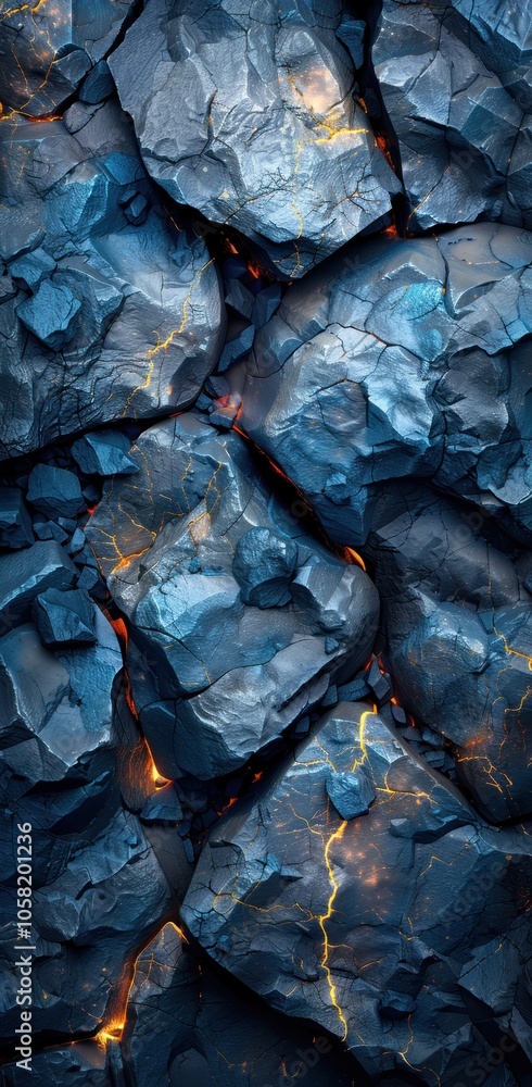 Volcanic Rock with Cracks and Glowing Lava Volcanic Rock with Cracks and Glowing Lava