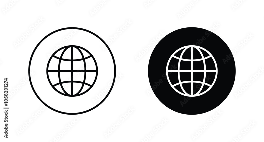 Go to web symbol icon. Globe icon vector Go to web symbol icon. Globe icon vector