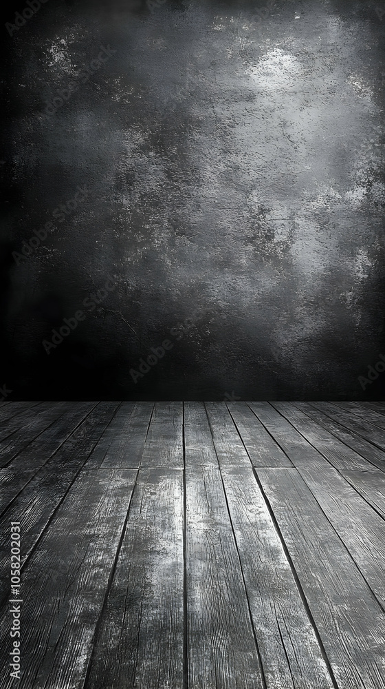 Dark Wooden Floor Background With Textured Wall Dark Wooden Floor Background With Textured Wall