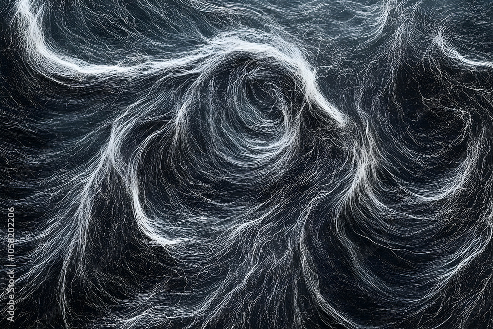 Abstract Background with White Swirls on Black Abstract Background with White Swirls on Black