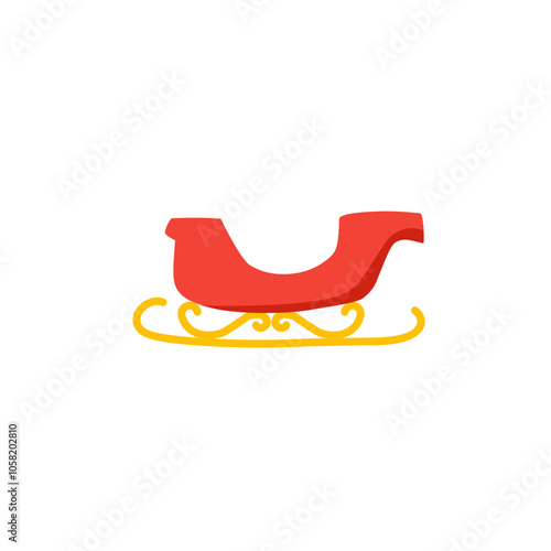 santa sleigh vector icon