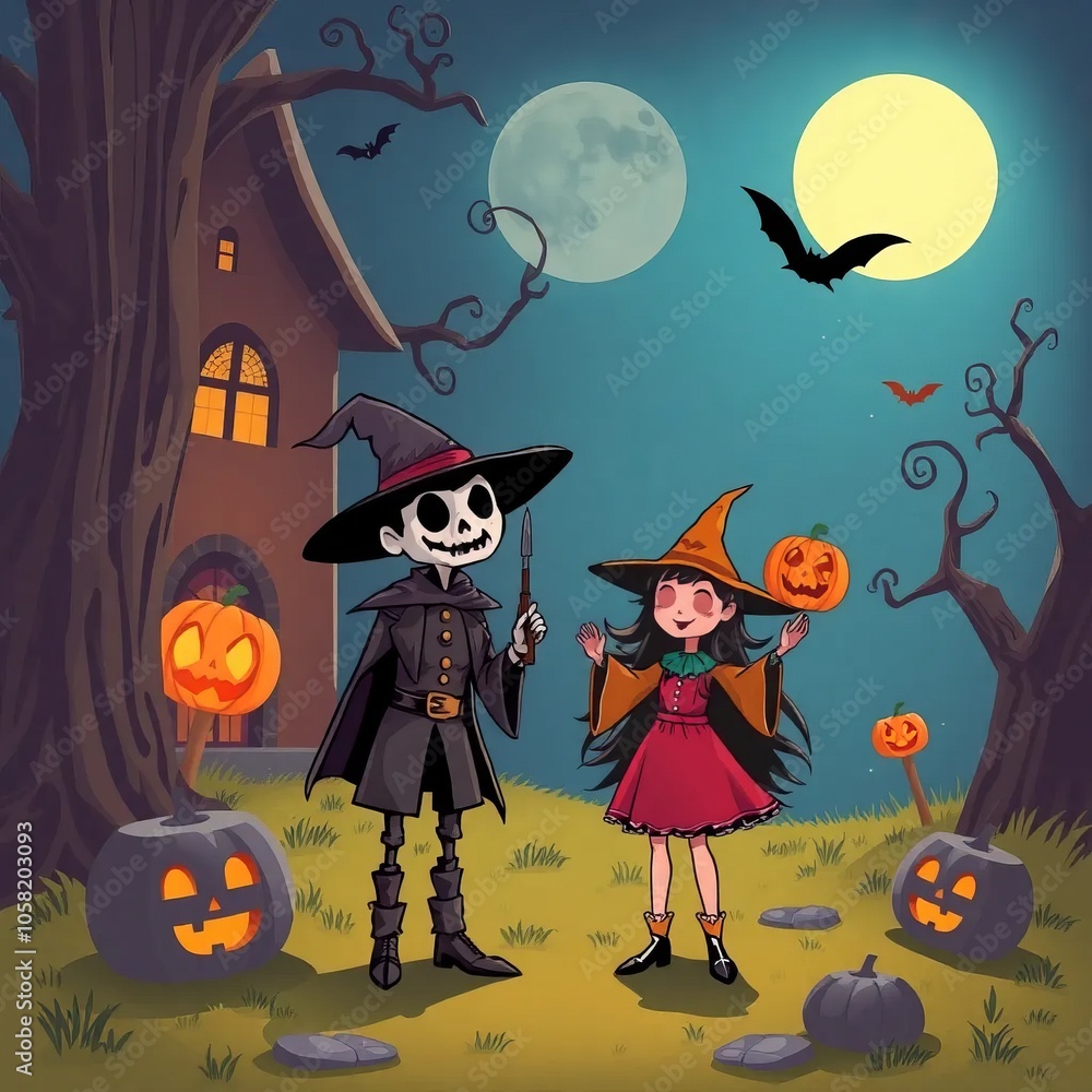 halloween background with witch halloween background with witch