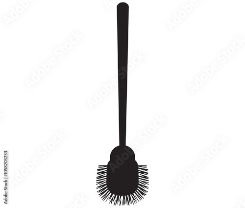 Silhouette toilet brush icon, Brush for cleaning