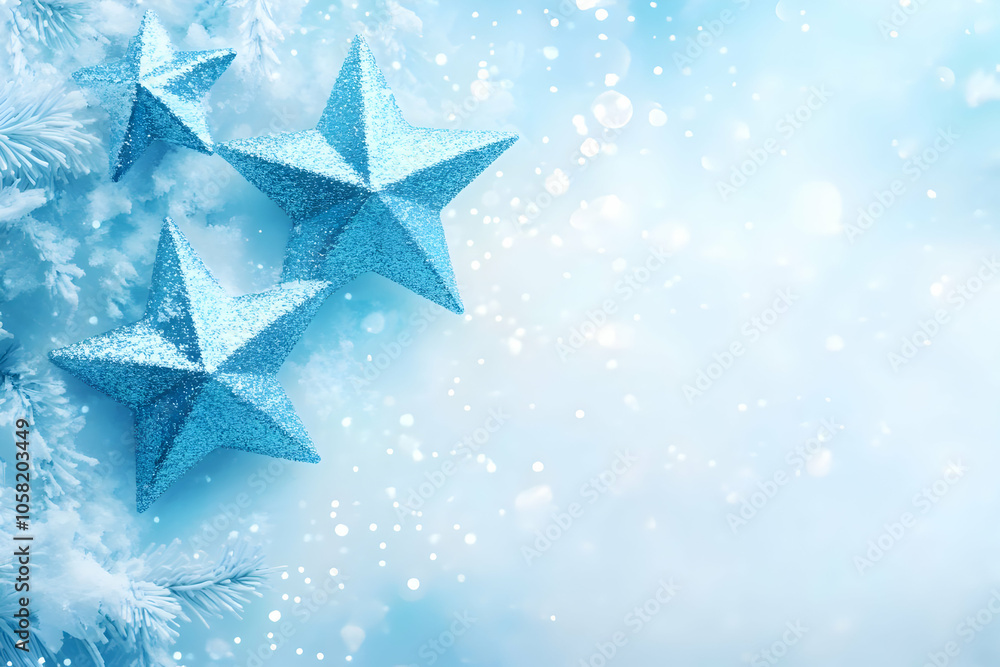 Blue Christmas Stars Background with Sparkles Blue Christmas Stars Background with Sparkles