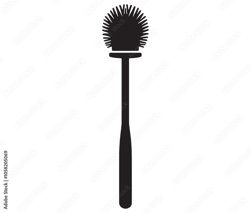 Silhouette toilet brush icon, Brush for cleaning Silhouette toilet brush icon, Brush for cleaning