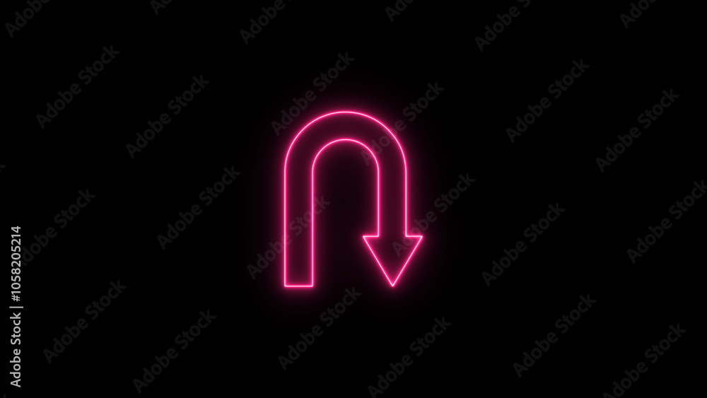 Glowing Neon Arrow Sign Symbolizing Road Navigation and Safety – Abstract Icon of Direction and Communication in Cyberspace, Prohibition, and Legal Safety Glowing Neon Arrow Sign Symbolizing Road Navigation and Safety – Abstract Icon of Direction and Communication in Cyberspace, Prohibition, and Legal Safety