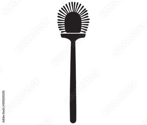 Silhouette toilet brush icon, Brush for cleaning