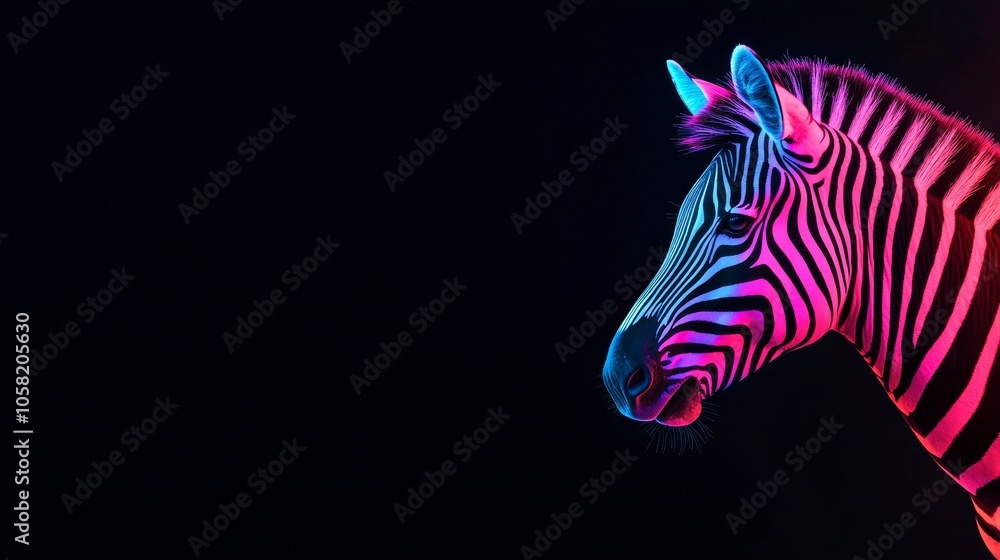 Gentle pastel zebra stripes standing out vividly on a jet-black background, creating a unique, minimalist modern art piece. Minimalist zebra design, Pastel contrast art Gentle pastel zebra stripes standing out vividly on a jet-black background, creating a unique, minimalist modern art piece. Minimalist zebra design, Pastel contrast art