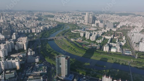 Wallpaper Mural Aerial View of Anyangcheon River, Western Seoul Torontodigital.ca