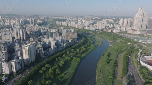 Aerial View of Anyangcheon River, Western Seoul photo