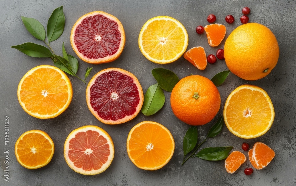 Fresh oranges and cranberries on wooden table, showcasing vibrant colors and natural textures, healthy snack. Fresh oranges and cranberries on wooden table, showcasing vibrant colors and natural textures, healthy snack.