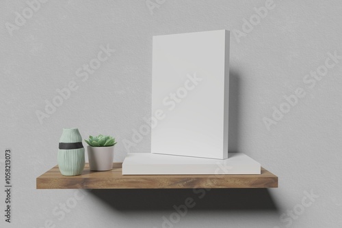 Blank softcover book mockups. Vector illustration isolated on white and grey background. It can be used for promo, catalogs, brochures, magazines, etc