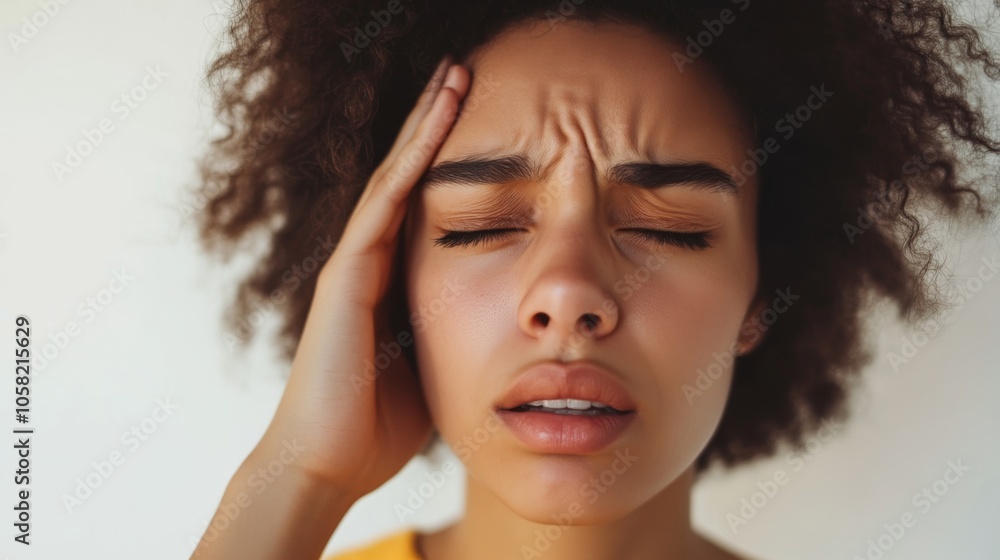 Woman Experiencing Pain and Suffering: A Close-Up Portrait Woman Experiencing Pain and Suffering: A Close-Up Portrait