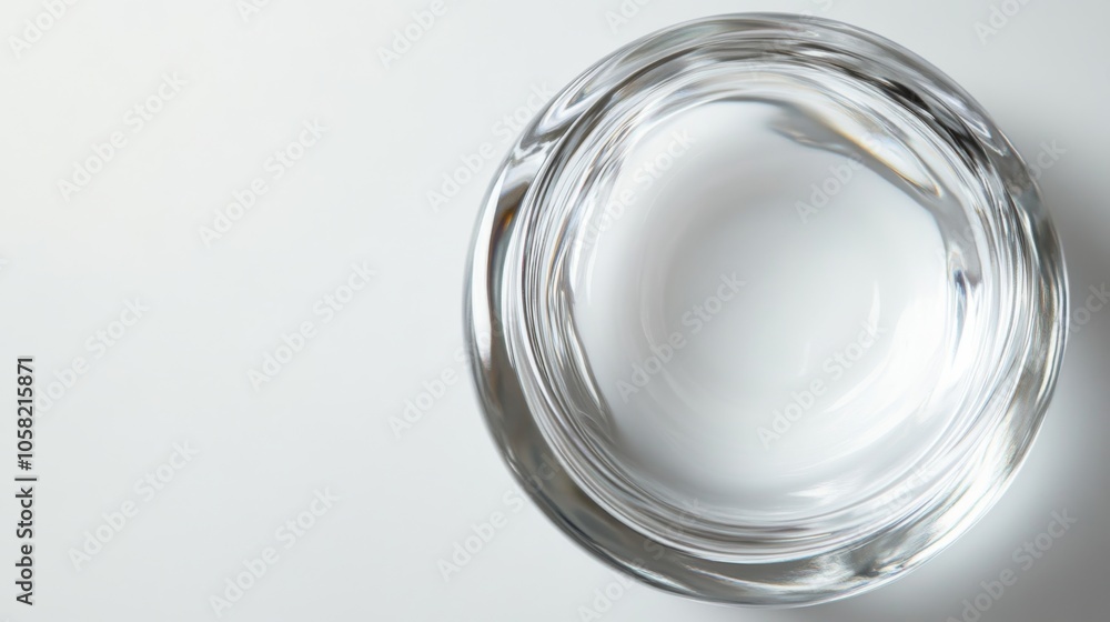 Empty Clear Glass Bowl on White Background Empty Clear Glass Bowl on White Background