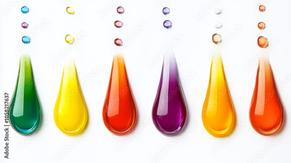 Vibrant Color Drops: A Study in Liquid Art Vibrant Color Drops: A Study in Liquid Art