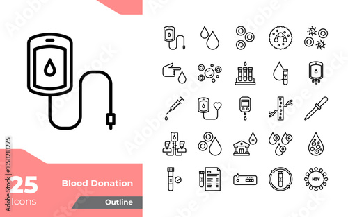 Blood Donation Outline Icons