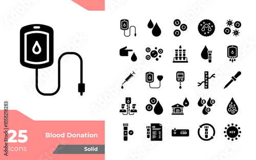 Blood Donation Solid Icons