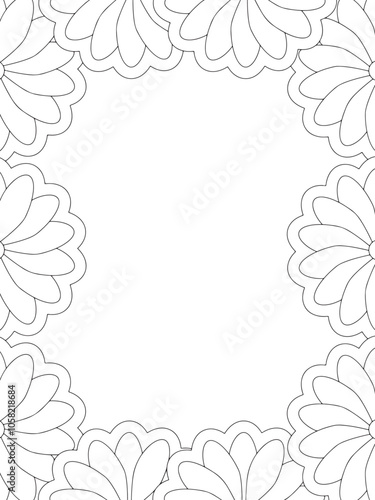 All these designs are hand-drawn and unique 
Flower Border is a Beautiful black-and-white illustration for aadult coloring book,
This is a printable Beautiful Zentangle Coloring page for KDP Interior,