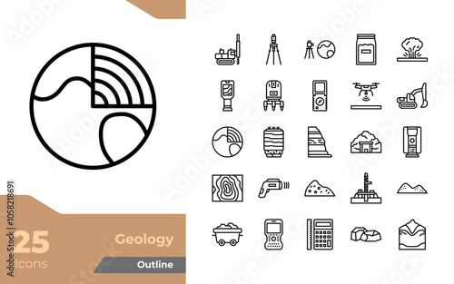 Geology Outline Icons