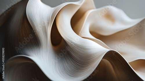 Abstract Modern Sculpture Grey and White Minimalist Design Geometric Shapes